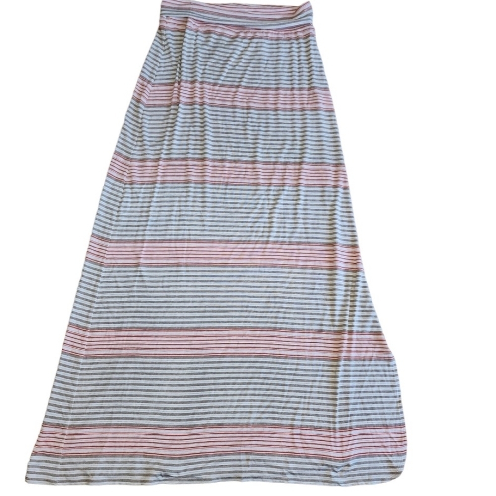 Sophie Max Knit Maxi Skirt Small Stripes Casual Office Slit Spring Summer